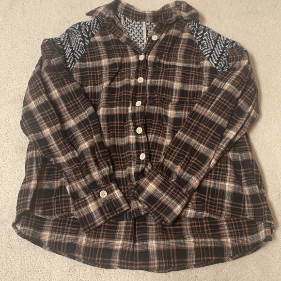 Free People Oversized Plaid Button Up Shirt - Picture 4 of 7
